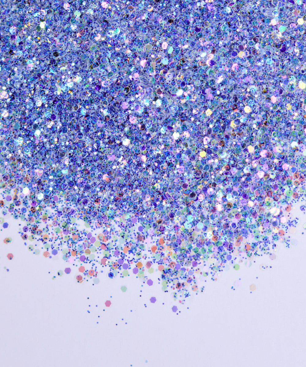Glitter Chunky hexágonos pequeños azul
