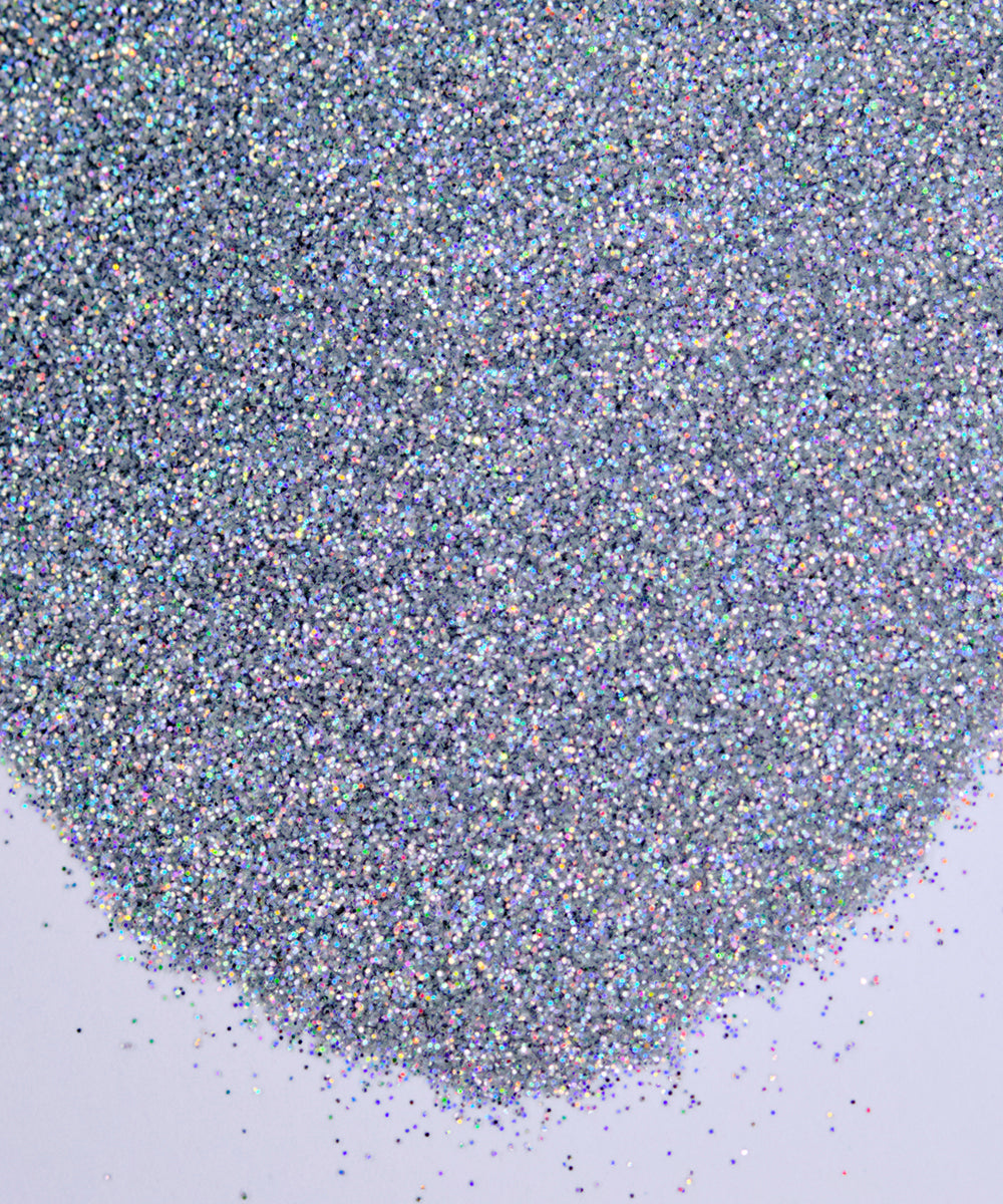 Glitter en polvo holográfico plateado