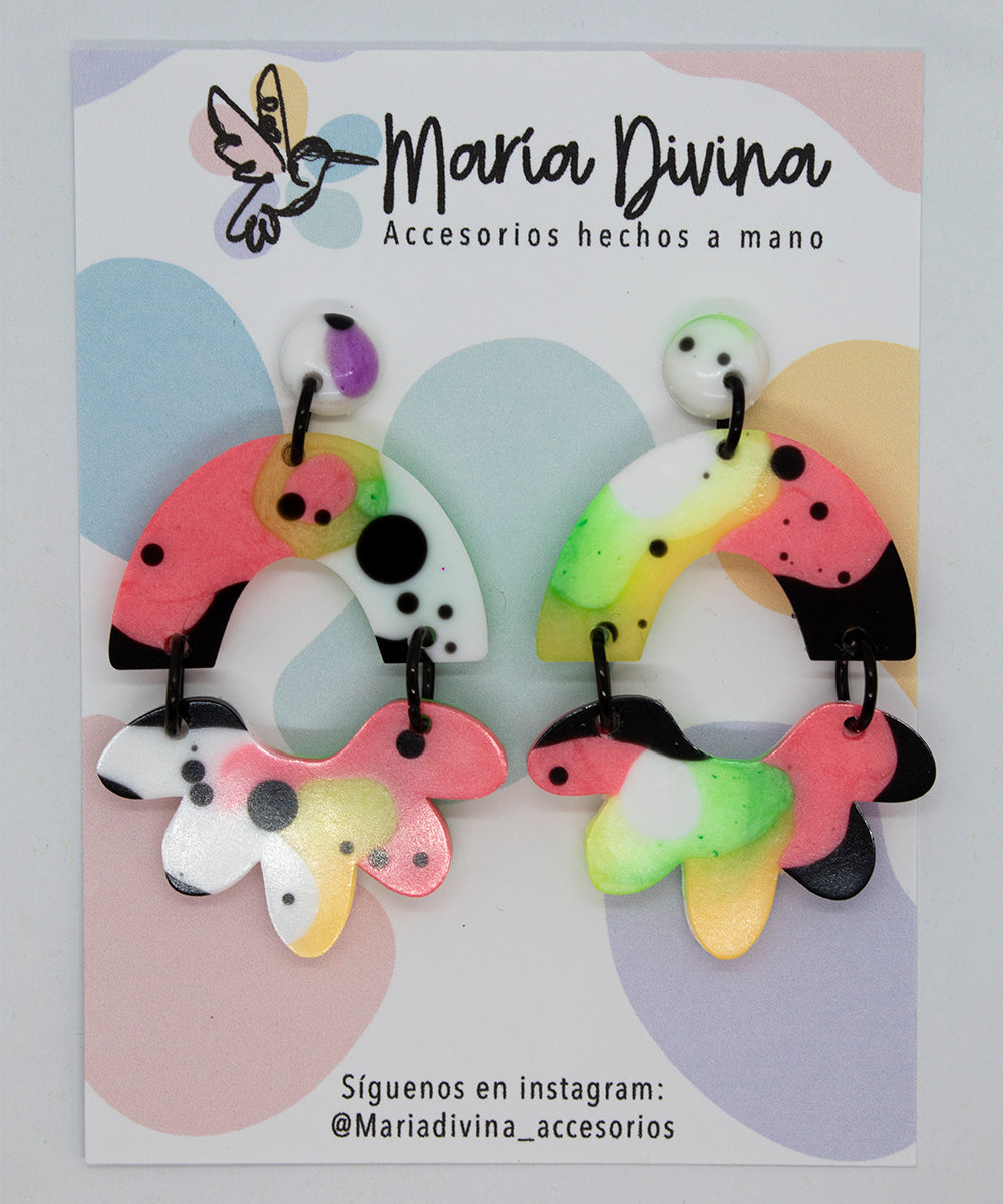 Aros colgantes multicolor