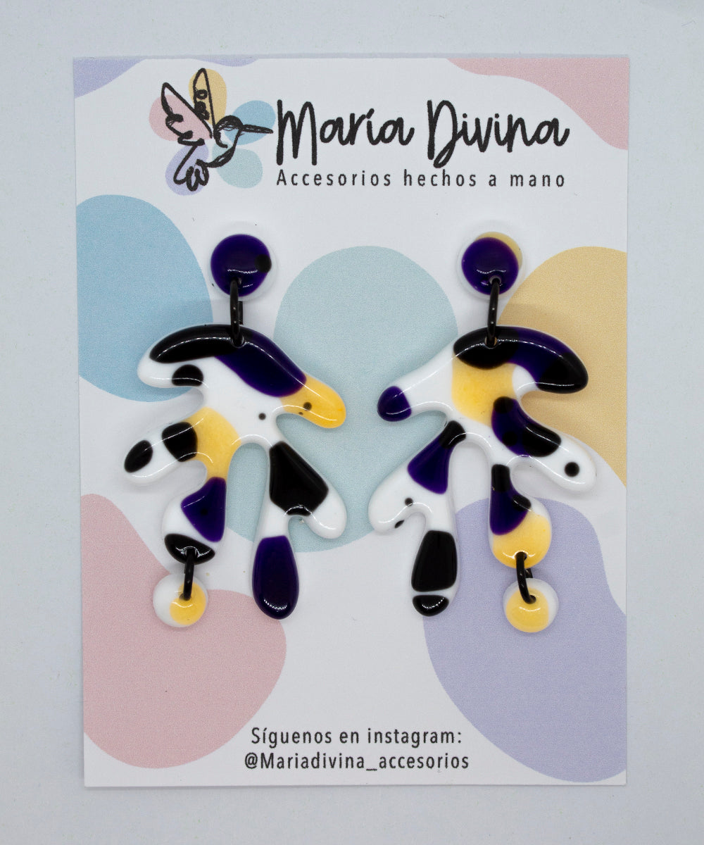 Aros orgánicos blanco, morado, negro y naranja