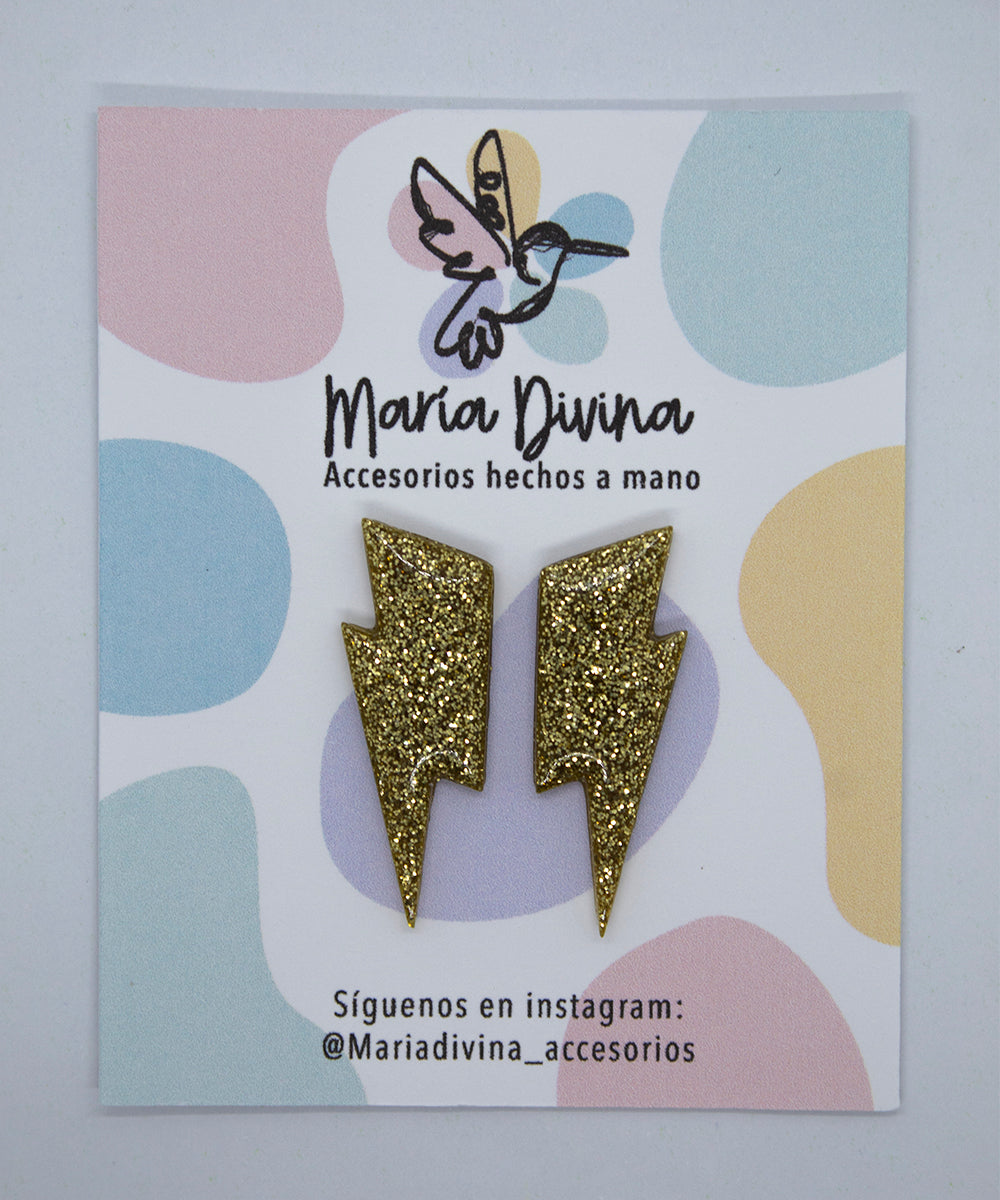 Rayos mini glitter dorado