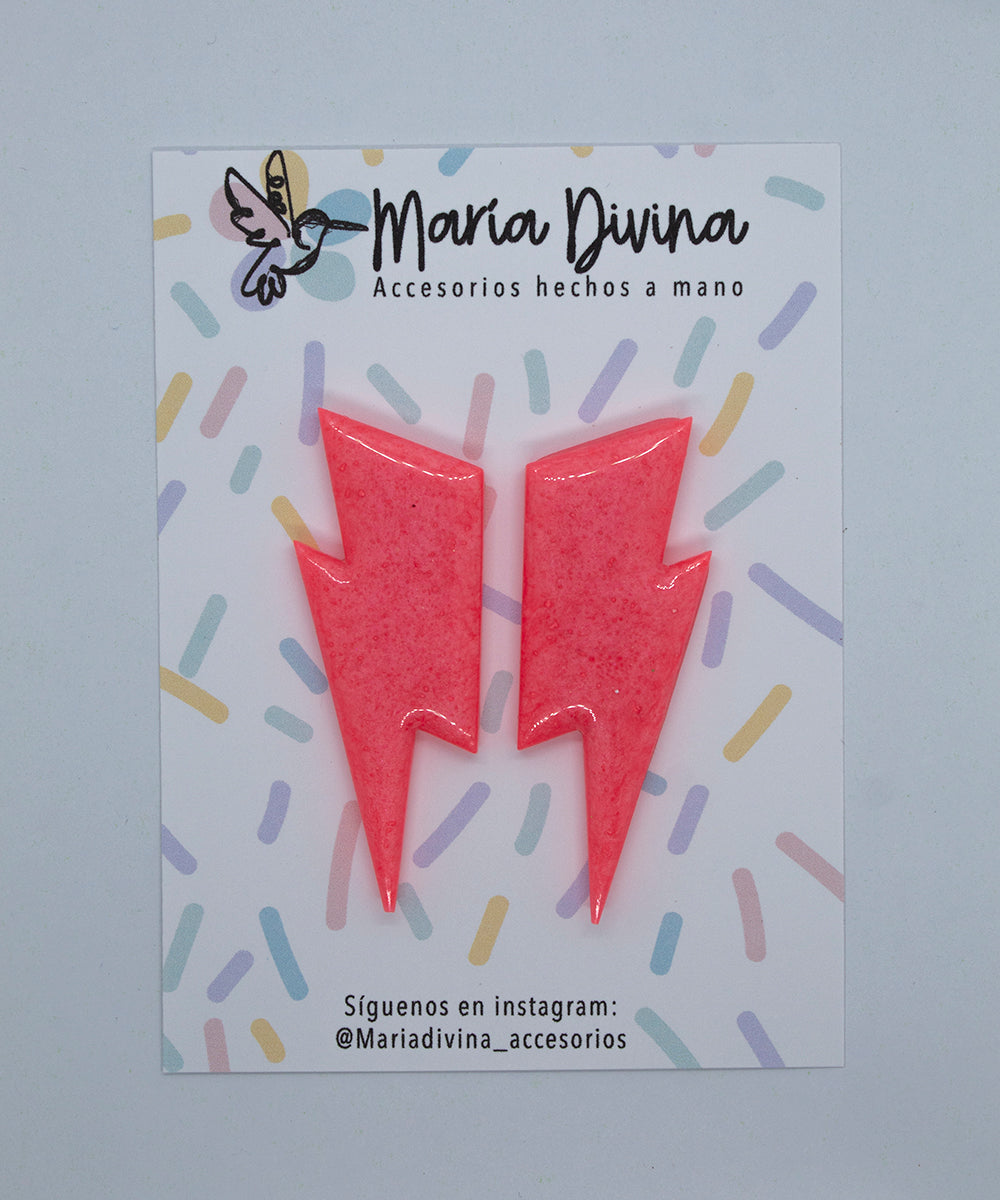 Aros rayo XL neón rosados