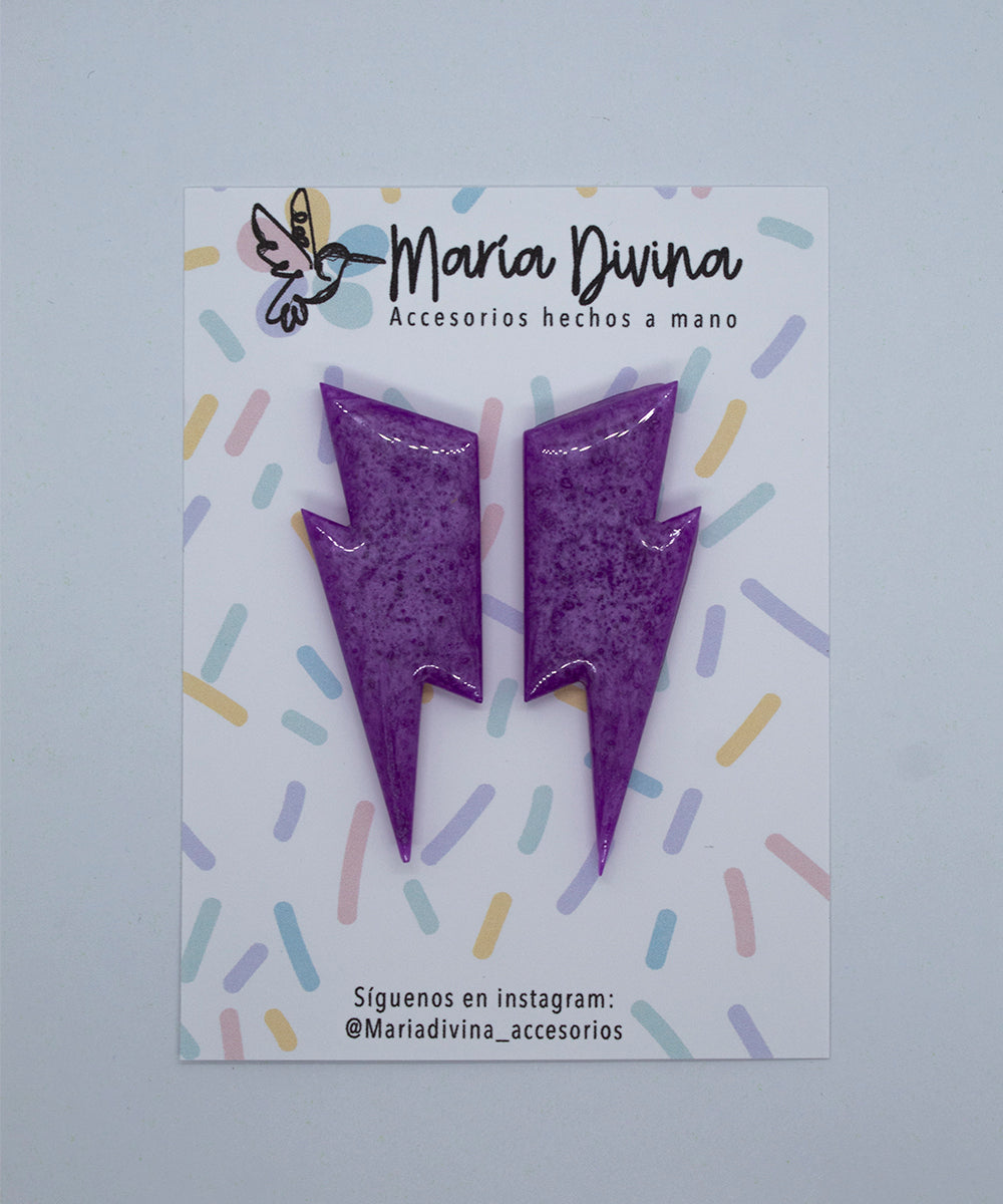 Aros rayo XL neón morados