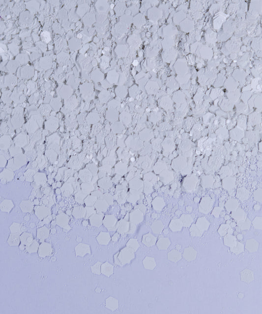 Glitter Chunky hexágonos blanco opaco