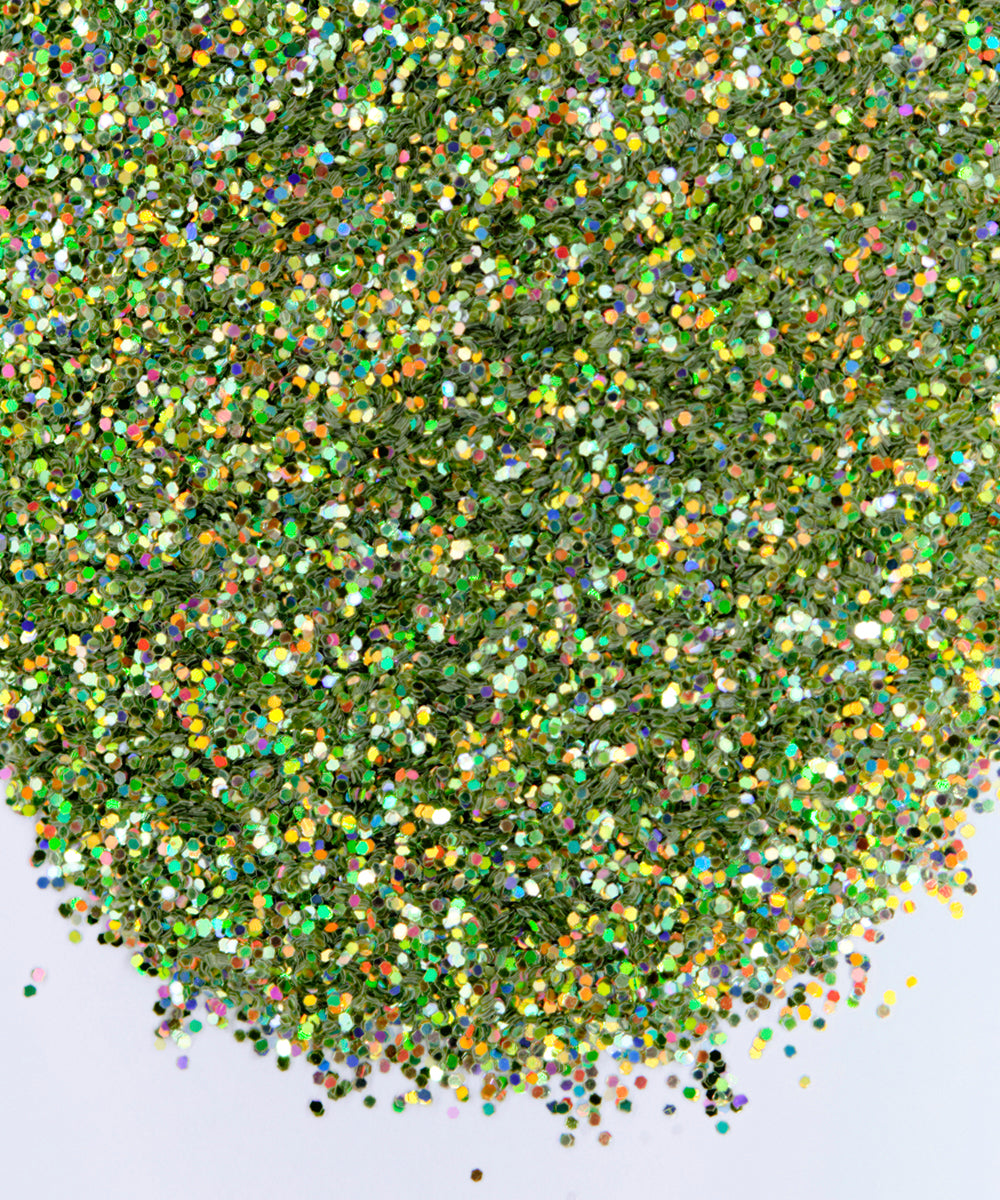 Glitter Chunky hexágonos pequeños verde