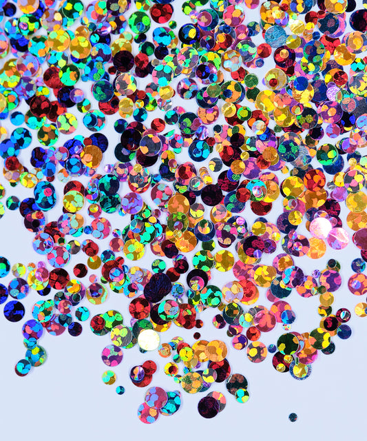 Glitter Chunky círculos multicolor