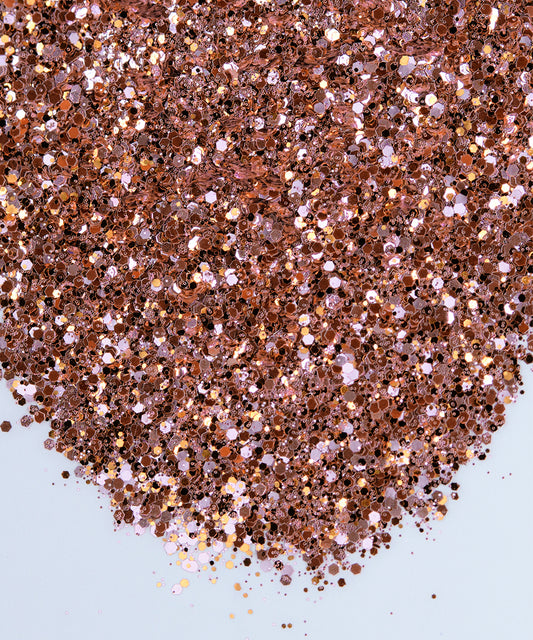 Glitter Chunky hexágonos cafe