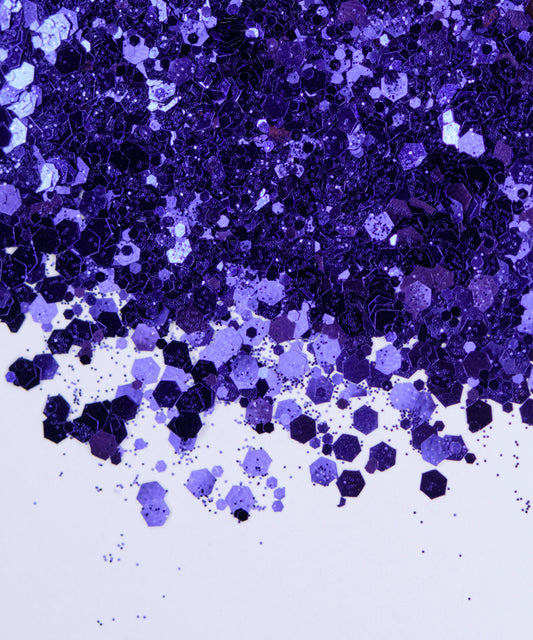 Glitter Chunky hexágono violáceo
