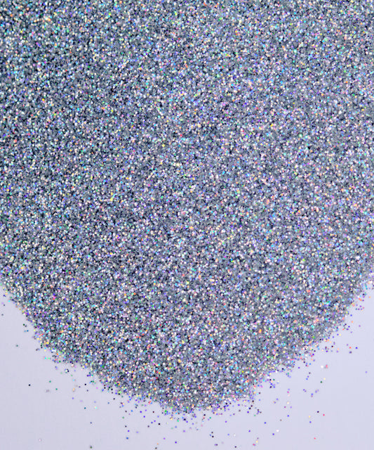 Glitter en polvo holográfico plateado
