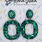 Aros argollas medianas glitter verde