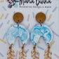 Aros colgantes marmolado celeste