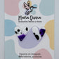 Aros corazón blanco, morado y negro #2