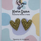 Aros corazón glitter dorado
