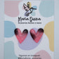 Aros corazón rosado y negro