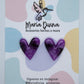 Aros corazón morado y negro #1