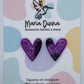 Aros corazón morado y negro #2