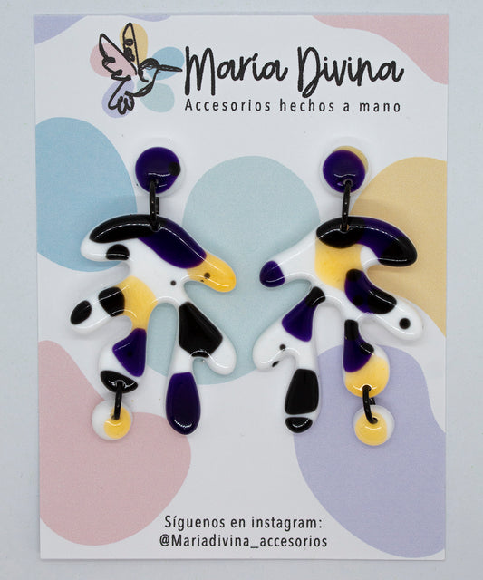 Aros orgánicos blanco, morado, negro y naranja