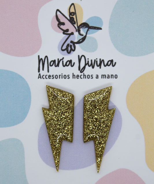 Rayos mini glitter dorado
