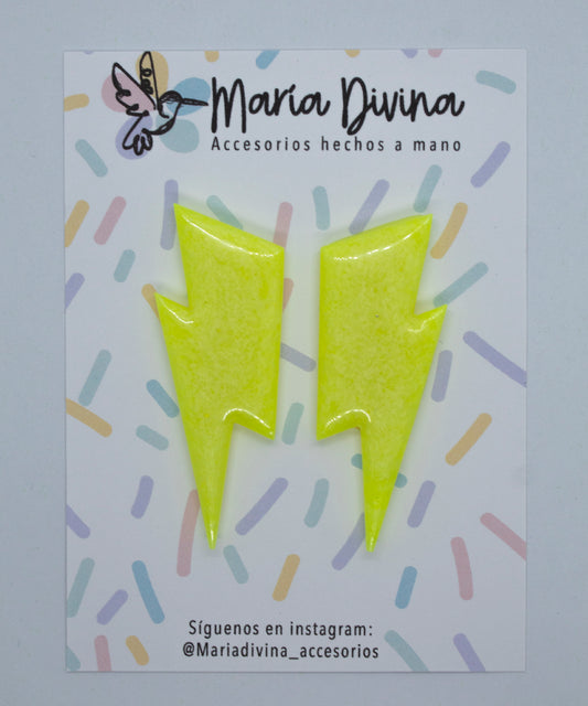 Aros rayo XL neón amarillos