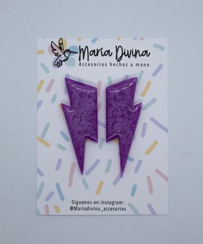 Aros rayo XL neón morados